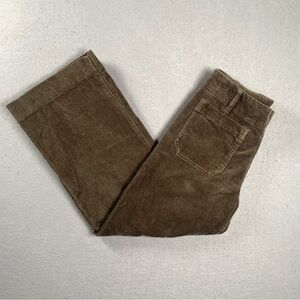 Quince Pants Womens 2 Organic Stretch Corduroy Cropped Wide Leg Pant Seaweed